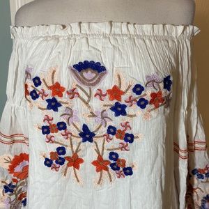 Luxe & Lace's Nature's Embrace: Off-the-Shoulder Embroidered Dress